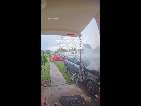 Surveillance video shows car crashing into Florida home thumbnail