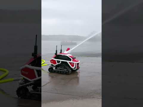 Fire Fighting Robot Aiming At Boats thumbnail