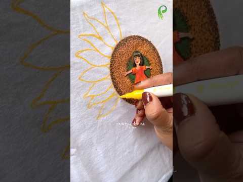 Flower Painting on Tshirt 😱 🌻 #shorts thumbnail