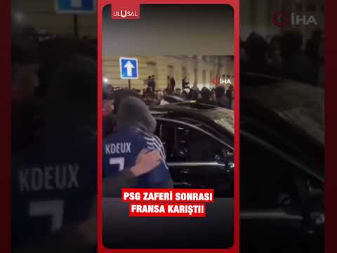 Paris'te PSG zaferi sonrası sokaklar karıştı! #shorts thumbnail