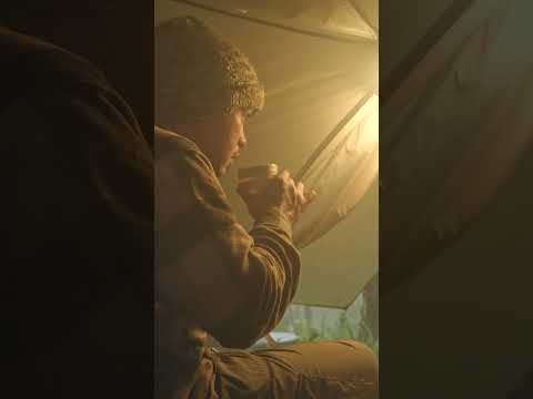 SOLO CAMPING IN THE RAIN | HOT TENT AMBIENCE #SOLOCAMPING #HOTTENT #RAINCAMPING #shorts thumbnail