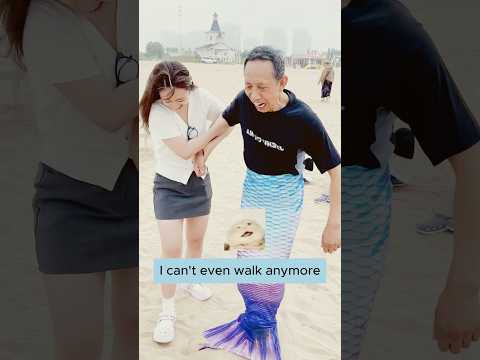 Make grandpa a mermaid and take him to the beach! thumbnail