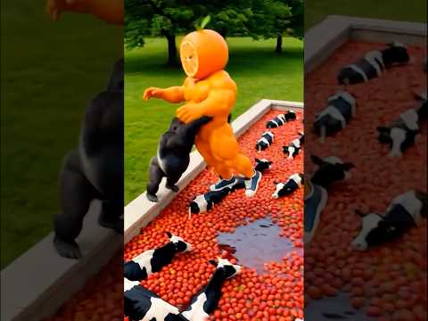 Funny gorilla monkey video Dancing Polish Cow swim Udin Din Din Dun funny video Orange ASMR #udin thumbnail