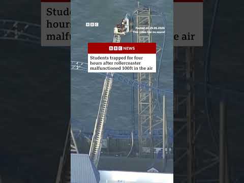 Rescue teams free eight riders stuck on malfunctioning rollercoaster. #Texas #BBCNews thumbnail