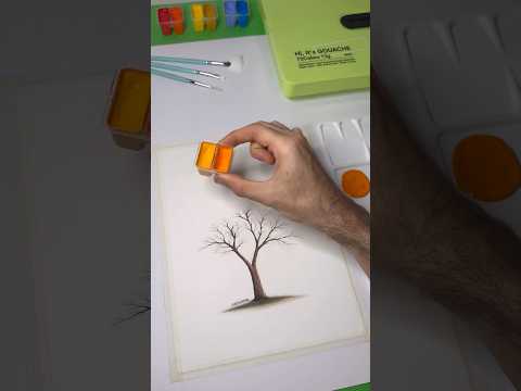 Transforming This Empty Tree with HIMI Gouache Paints! ?✨? thumbnail