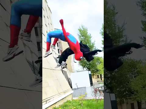 Spiderman vs parkour😳 #spiderman thumbnail