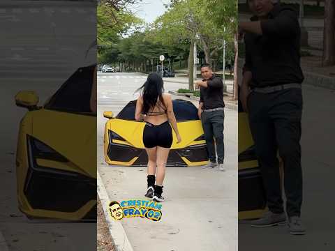 interested woman 💸 / fake Lamborghini 🏎️ prank #funny #viralvideo #lamborghini  #prank thumbnail