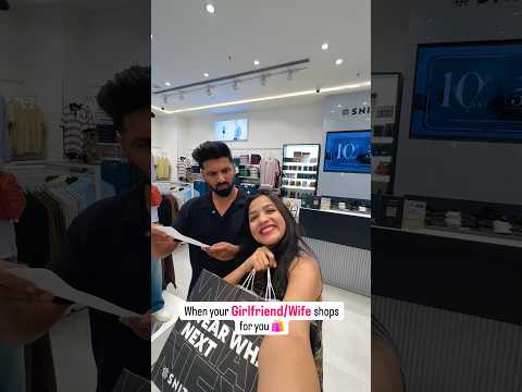 When Your Girlfriend/Wife aapke liye shopping kare🛍️😅 #shorts #funny #youtubeshorts #couplecomedy thumbnail