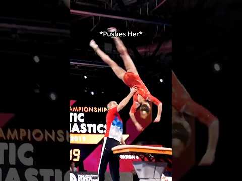 I guess there's a reason there athlete made it to Worlds😂 #gymnastics #sports #coach thumbnail