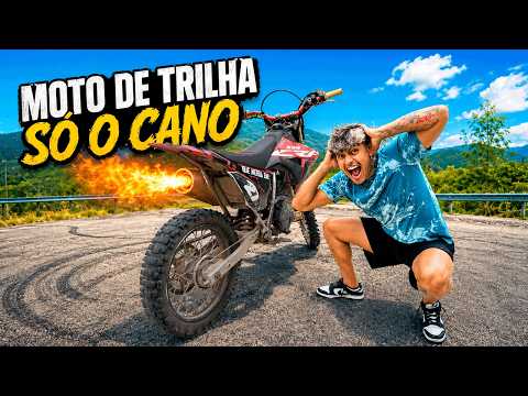 Deixei a MOTO TRILHA que achamos no LIXÃO SÓ O CANO! *Saiu fogo 🔥 thumbnail