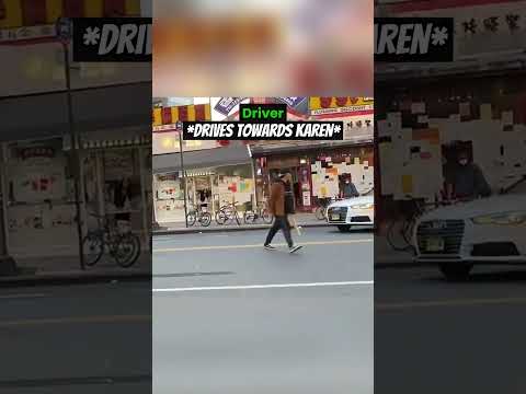 Crazy Karen Meets Crazy Driver #shorts thumbnail