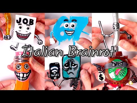 이탈리안 브레인 롯 ⛓️📱🏏📰 🩵✏️🥝🤠 말랑이 모아보기 Part4 - DIY Italian Brainrot Squishy with nano tape Series! Part4 thumbnail