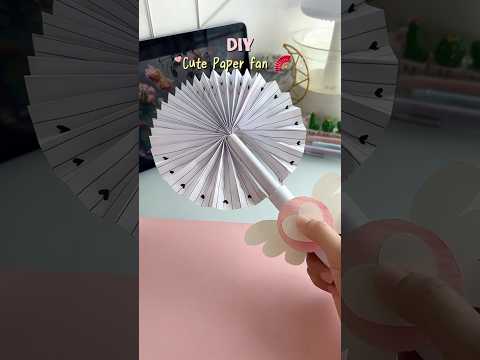 DIY Paper Fan ?✨ #shorts #art #diy #craft  #youtubeshorts thumbnail