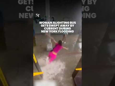 Severe flooding in New York City as sewer system fails to keep up with intense rainfall thumbnail