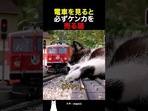 電車を見ると必ずケンカを売る猫 thumbnail