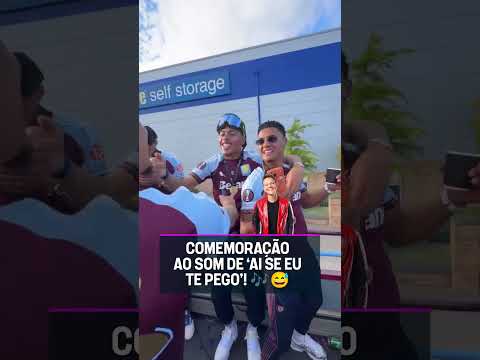 E O ASTON VILLA COMEMORANDO O TÍTULO DA EUROPA LEAGUE AO SOM DE 'AI SE EU TE PEGO'? ?? #shorts thumbnail