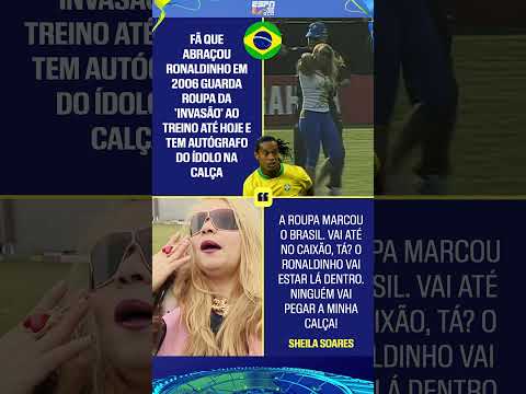IMAGINA GUARDAR UMA ROUPA POR DUAS DÉCADAS? 😳 ESSA FÃ FEZ ISSO APÓS ABRAÇAR O RONALDINHO #shorts thumbnail