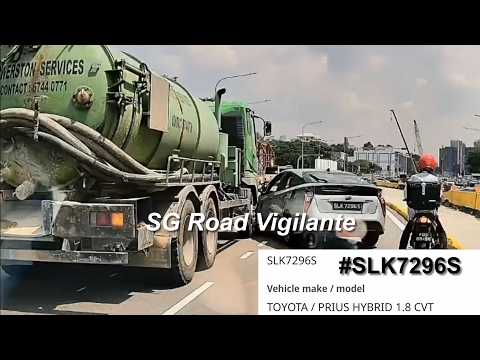 23may2026 bukit timah road phv #SLK7296S toyota prius lane changing accident with #XD6108D truck thumbnail