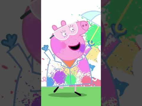 Fun SPLATTER Paint! 🎨🫟 #peppapig #shorts thumbnail