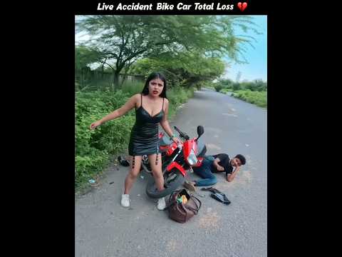 Live Accident 💔 Bike Car Total Loss 😭 Crazy Police Without Helmet Chalan Kato | Cute Girl thumbnail
