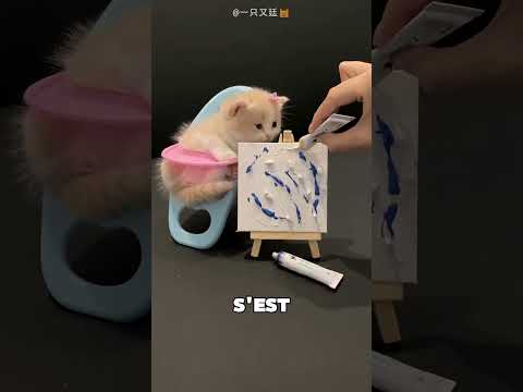 Le chaton a fait une magnifique peinture 🤯❤️ thumbnail