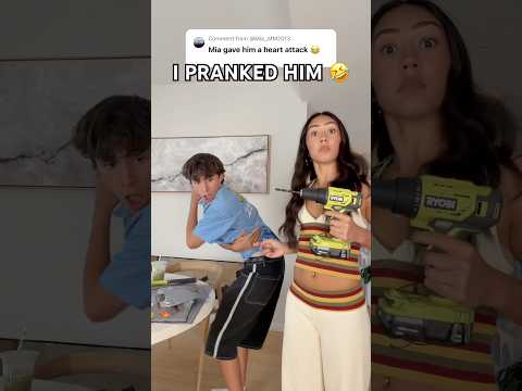 PRANKING my BF with his drill! 🤣🤭🤫 #shorts #funny thumbnail