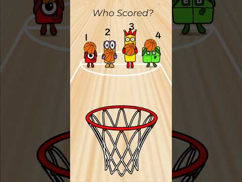 Who Scored?🤔🏀Numberblocks 1, 2, 3, or 4?? Basketball Challenge Animation 3 #shortsvideo #challenge thumbnail