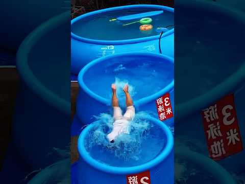 Large inflatable pool | Good tools and machinery make work easy ✨ #shorts #pool thumbnail