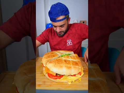البرغر العملاق موكبانغ Giant Burger Mukbang  #اكل #eatingshow #mukbang #طبخ #eating #وصفات #اكلات thumbnail