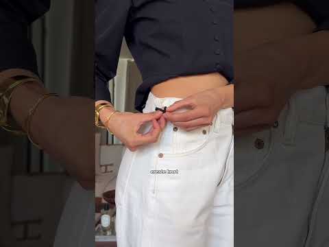 How to fix a too big jeans 🤍🤯 | Would you use this hack? | YES or NO? #howto #fashion thumbnail