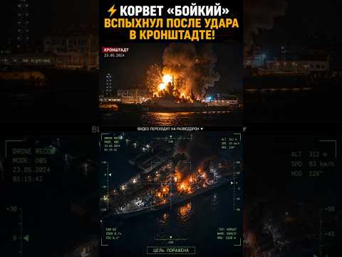 Корвет «Бойкий» охвачен огнём после удара в Кронштадте! thumbnail