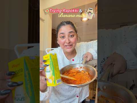 Trying Rapokki and Banana milk for the first time #minivlog #ytshorts #shorts thumbnail