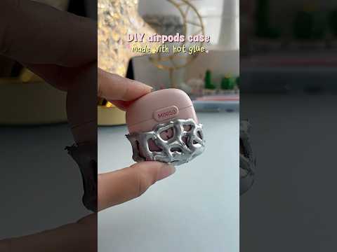 DIY airpods case made with hot glue?✨#shorts #art #diy #craft #youtubeshorts thumbnail