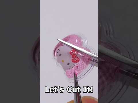 Cutting a Hello Kitty Bonbon Drop Sticker?! ✂️😱 (No Liquid! It's Solid!) #shorts thumbnail
