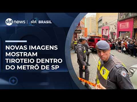 Novas imagens mostram tiroteio dentro da estação São Bento do metrô de SP | #SBTBrasil thumbnail