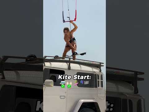 Action of a Crazy Kitegirl! 😱 Jumping off a Car with a Kite! 🤯 thumbnail