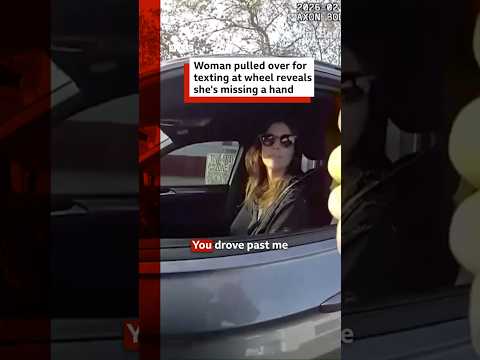 Woman pulled over for texting at wheel reveals she's missing a hand. #Florida #BBCNews thumbnail