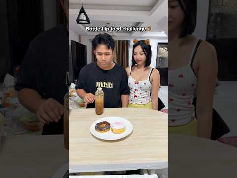 Bottle flip food challenge🤗 #shorts  #funny thumbnail