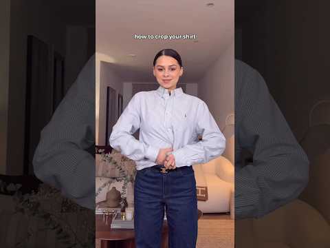 How to crop your shirt 🤯🤍 | Must-save for later & subscribe for #shorts & #fashion thumbnail