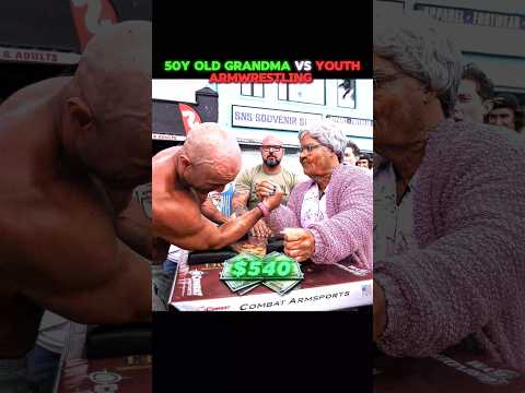 10x Time World Champion Grandma testing Youth Generation Strength #armwrestling thumbnail