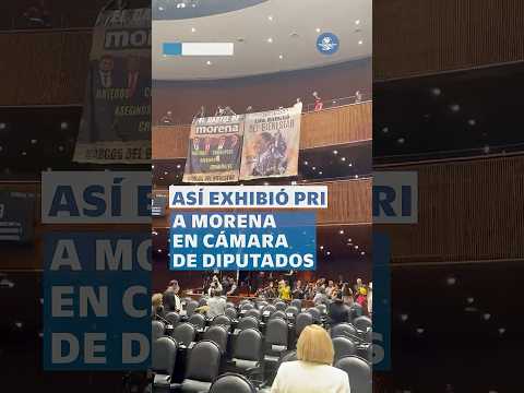 PRI despliega mantas de “Narcos del Bienestar” contra Morena #shorts thumbnail