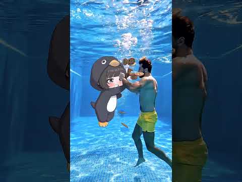 GuguGaga the penguin bit the girls in the pool ?❤️ thumbnail
