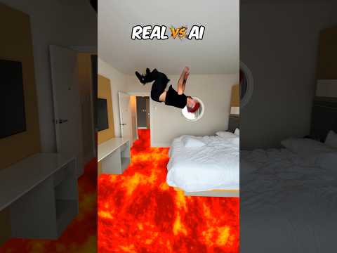 Parkour VS Ai… which one is fake? 🤣 thumbnail