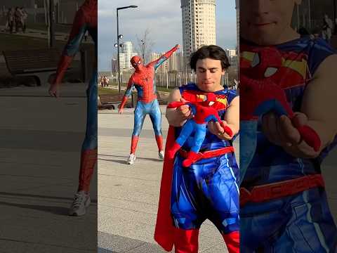 Superman controls Spider-Man in a funny way🤣 #spiderman thumbnail