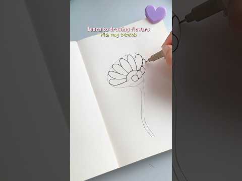 Easy Flower drawing techniques ?✨#shorts #art #drawing #youtubeshorts thumbnail