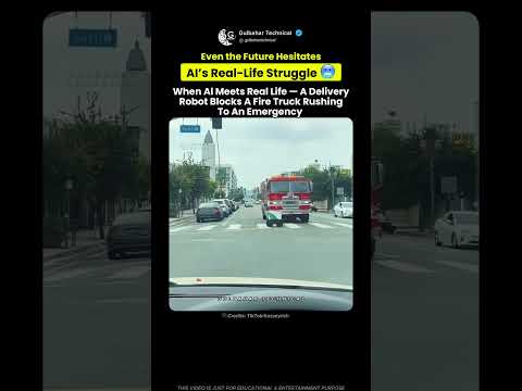 AI Robot Blocks Fire Truck in Real Life! 😳🚒 thumbnail