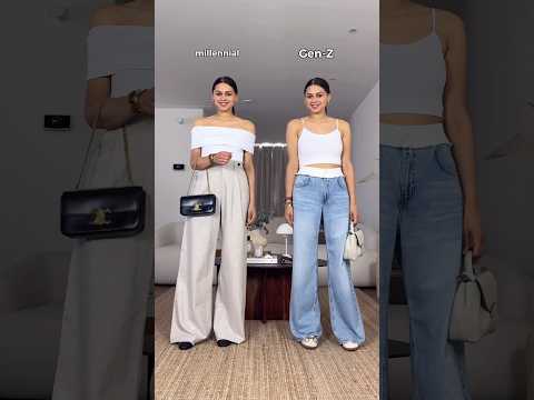 Millennial (1972-1995) or Gen-Z (1996-2012) outfit? 🤍 | Save the 2 viral top hacks #fashion thumbnail