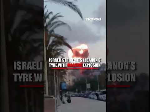 Israeli strike hits Lebanon's Tyre with MASSIVE explosion #shorts #world #Iran #strikes thumbnail