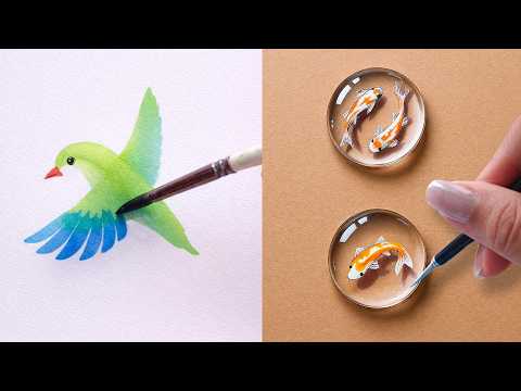 10 Art Hacks When You’re Bored || Art Ideas || painting for Beginners thumbnail
