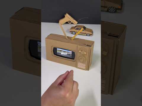 Mini tv de papelão para jogos de carro #shorts thumbnail